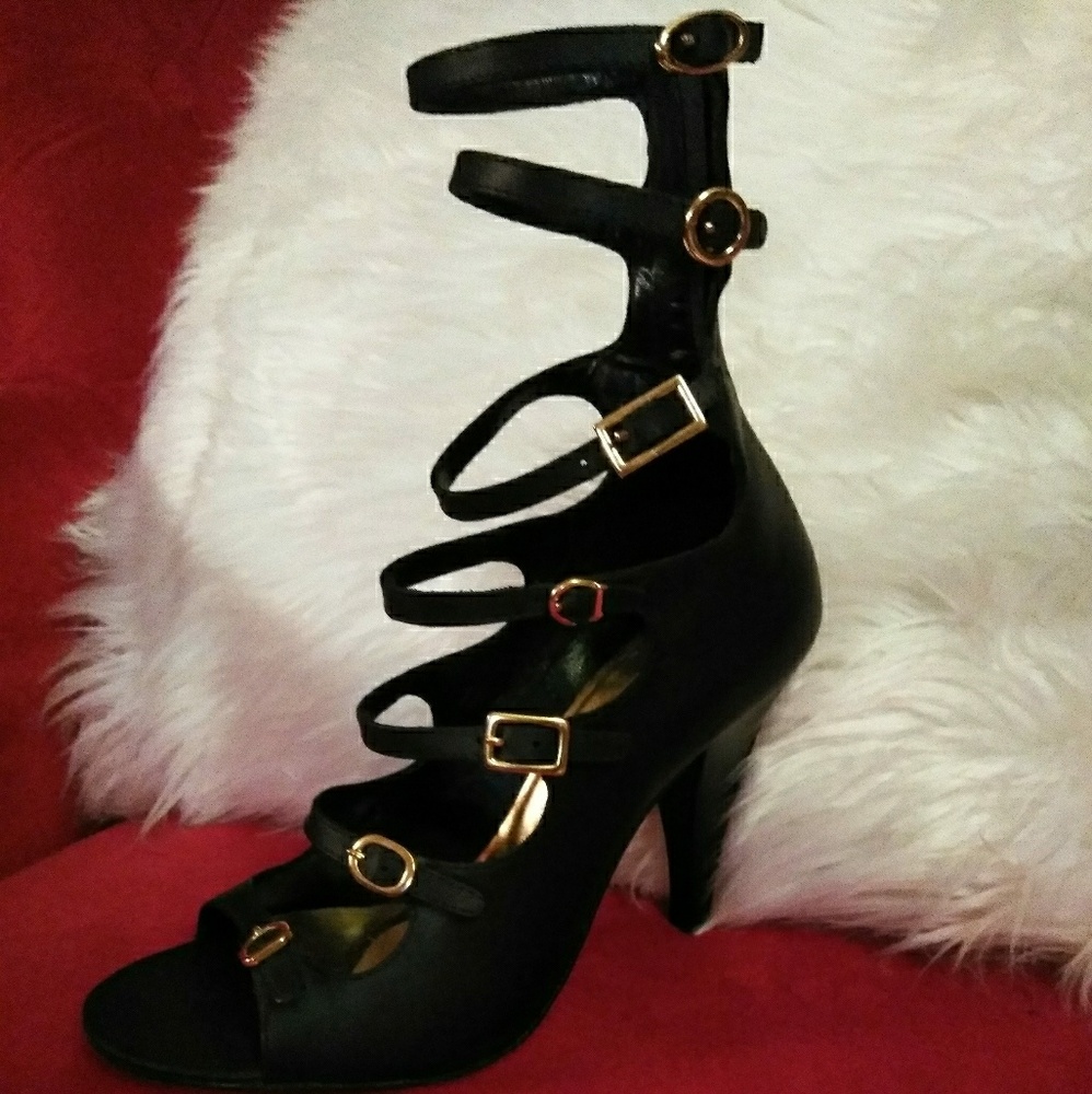 Strappy Leather Report Signature Stiletto Heels